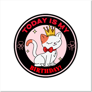 Princess Birthday Cat Posters and Art